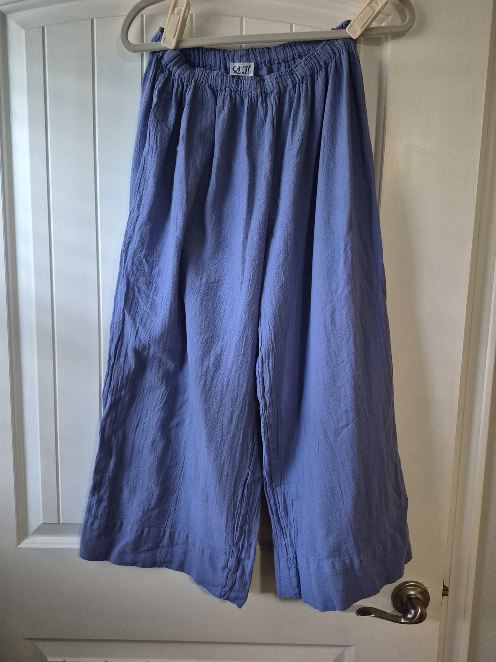 Oh My Gauze! Blue 100% Cotton Wide Leg Gauze Pants Size 2 Made in USA